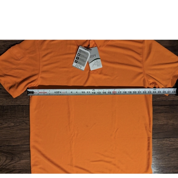 Zity Mens Polo Size XL Bright Orange NWT High Function Temp Control Muscle Move - Picture 8 of 16